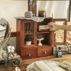 Wooden Storage Box with Drawers Doors Table Cosmetic Ornaments Organizer Cabinet