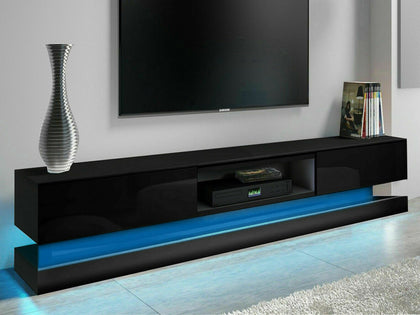 Modern 180cm TV Unit Cabinet TV Stand - Matt Body & High Gloss Doors LED Light