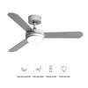 Sliver Metal LED Ceiling Fan Light 3 Dimmable Color Remote Control Bedroom Decor