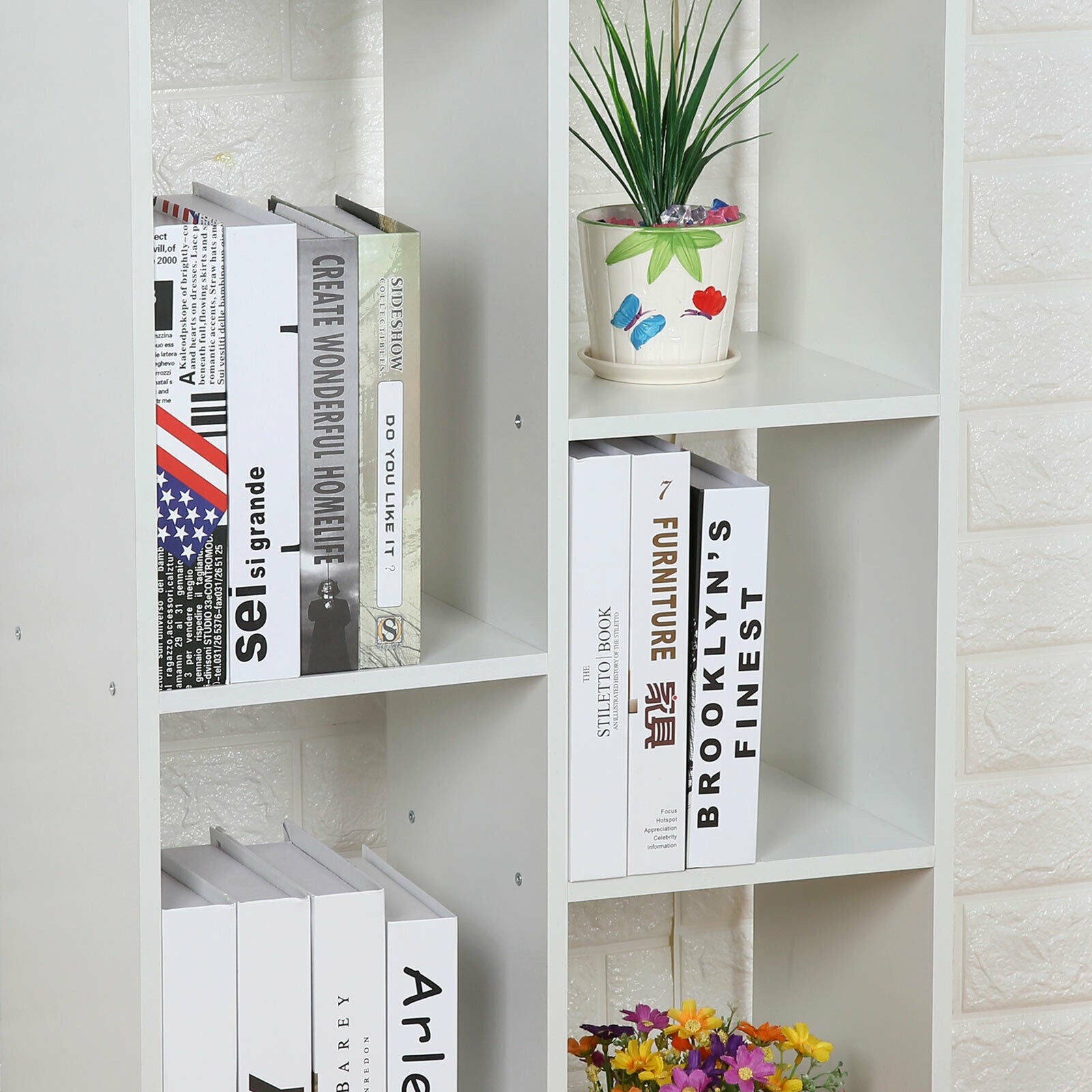 Shelving Home Office Book Shelf 5 Cube Storage Bookcase Display Wood Furniture