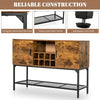 Industrial Buffet Sideboard Freestanding Kitchen Cupboard Console Table W/ Rack