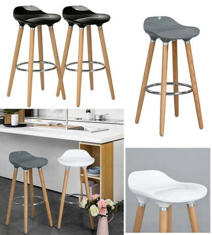 2 x Breakfast Bar Stools Bar Chairs Kitchen Breakfast Stools With Wooden Legs