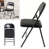 BLACK METAL FOLDING CHAIR FOLDABLE COMPUTER DESK OFFICE PARTY BACK REST CHAIRS