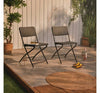 Set Of Two Rattan Effect Garden Chairs 2pcs Black Balcony Patio Furniture
