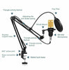 Studio Condenser Microphone Recording Broadcasting Podcast MIC W/ Stand for PC