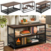 Rectangle Living Room Coffee Table Wall Side Shelf Industrial Wood TV Stand Desk