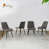 2pcs Dining Chairs Set Velvet Cushion Soft Padded Metal Legs Restaurant Chair