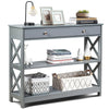 3-Tier Console Table X-Design Hallway Storage Cabinet Sofa Side Table W/ Drawer