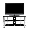 TV Stand Table Glass 100cm for 32" 40“ 55‘’ 3D LED LCD width Plasma Slim Black