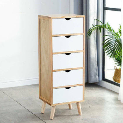 Chest of 5 Drawers Bedside Table Cabinet Bedroom Furniture Storage Nightstand