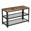 Industrial Shoe Bench Rustic Hallway Furniture Vintage Retro Metal Tier Storage
