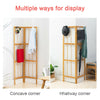 Unique Design Wooden Corner Clothes Rail Screen Clothing Display Shelf Hanger St