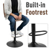 Set Of 2 PU Leather Retro Tub Bar Stools w/ Metal Frame Footrest Home Seat Brown
