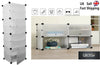 Large 8-Cube DIY Shoes Rack Portable Interlocking Plastic Cabinet Storage White