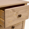 Bedside Chest 3 Drawer Solid Waxed Pine Rustic Bedroom Storage Unit