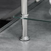 2 Tier Sofa Bed Side Table with Storage Shelf Square Glass Living Room Bedroom