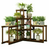 Anticorrosion Pine Wood Plant Flower Stand Ladder Pot Display Rack Square Shelf