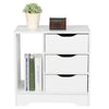 Wood Chest of 3 Drawers Bedside Table Cabinet Nightstand Storage Furniture White