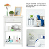 White Bedroom Bedside Table Unit Cabinet Nightstand with 1 Drawer 2 Shelves