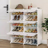 Mondeer 12 Cube DIY Plastic Shoe Storage Cabinet Boxes Cupboard Organizer White