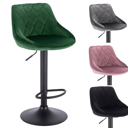 1x Breakfast Bar Stools Bar Chairs for Kitchen Bar Stools with Velvet Swivel Gas