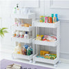 3/4 Tier Trolley Cart Slim Rolling Kitchen Storage Rack Shelf Trolley With Wheel