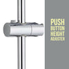 Keenware Chrome Shower Riser Rail With Push Button Adjustable Bracket; 700mm