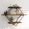 Industrial Geometry Wood Floating Shelf Heavy Duty Hanging Wall Mounted Unit Tac