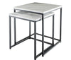 Set Of 2 Marble Effect Loft Range Nest Of Table Dinning Coffee Metal Frame Home