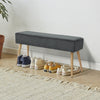 Upholstered Dining Bench Corduroy Stool Home Seating Hallway Waiting Room Bench