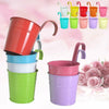 Metal Flower Pot Color Balcony Garden Wall Fence Hanging Plant Planter Tools