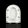 Luxury White Slow Soft Close Toilet Seat D Shaped Top Fixing Hinges Heavy Duty