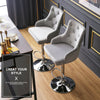 Modern Velvet Swivel Bar Stool Button Back Kitchen/Dining/Breakfast Chair Seat