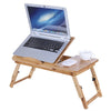 Adjustable Portable Laptop Lazy Lap Sofa Bed PC Notebook Desk Table Tray Bamboo
