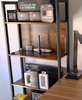 Tall Industrial Bookcase Vintage Display Unit Rustic Slim Storage Shelf Cabinet
