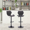 2 Bar Stools Adjustable Breakfast Kitchen Stools PU Leather Swivel Gas Lift