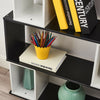 S Shape 5 Tier Bookshelf Bookcase Storage Unit Movable Cube Ladder Shelf Black