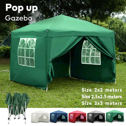 2MX2M 2.5MX2.5M 3MX3M Pop Up Gazebo Garden Party Tent With Sides Canopy Marquee