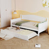 3ft Single Bed Wooden Day Bed Trundle Bed with Pull Out Trundle Guest Bed HT