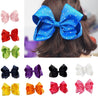 8" Inch Large Crystal Diamante Rhinestone Grosgrain Ribbon Bow Hair Clip Girls