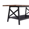 Industrial Rectangle Coffee Table 2 Tier Rustic Wood Living Room Table Metal Leg