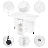 Mondeer Mobile Drop Leaf Folding Dining Table 1 Drawer 2 Storage Shelves White