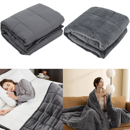 Single Double King Weighted Blanket Soft Fur Fleece Bed Sofa Warm Blanket 4-11KG
