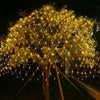 Solar Powered LED Mesh Net Curtain String Fairy Lights Home Party Garden Outdoor