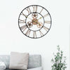 INDOOR OUTDOOR LARGE GARDEN WALL CLOCK ROMAN NUMERALS GIANT OPEN FACE METAL 60CM