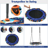 2-in-1 Foldable Kids Fitness Trampoline Height Adjustable Children Tree Swing
