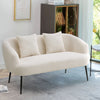 White Teddy Velvet Sofa Chair Loveseat Armchair Small Couch 2 Seater Home Office