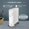 Oil Filled Radiator Heater Electric With Timer 3 Heat Thermostat Portable White
