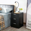 Modern Bedside Table Nightstand Cabinet with 3 Drawers Storage Bedroom White