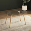 120cm Rectangle Clear Glass Top Dining Table Modern Kitchen Family Dinner Table